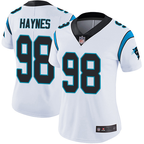 Carolina Panthers Limited White Women Marquis Haynes Road Jersey NFL Football #98 Vapor Untouchable